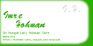 imre hohman business card